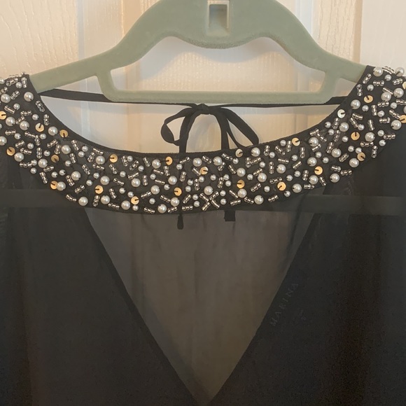 Marina Black Beaded Embellished Swim swimsuit Cover-up - Picture 2 of 5